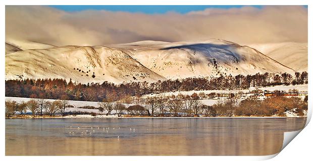 Snow Over The Ochil Hills, Scotland. Print by Aj’s Images