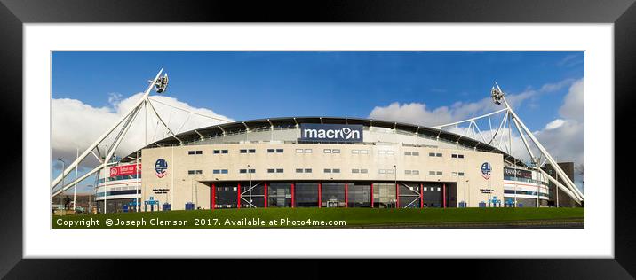Bolton Wanderers Macron Stadium Framed Mounted Print by Joseph Clemson