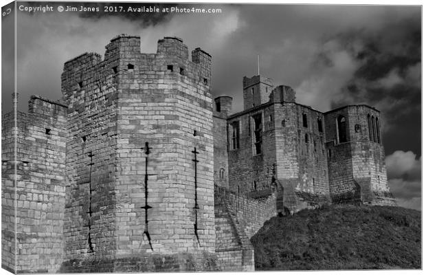 Warkworth Castle in Black and White Canvas Print by Jim Jones