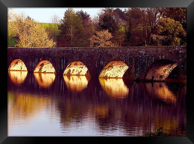 Natural Light Bridge.Pembrokeshire. Framed Print by paulette hurley