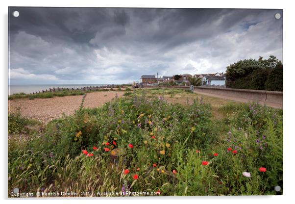 Wild Flowers on West Beach, Whitstable Acrylic by Kentish Dweller