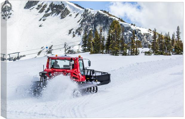 Snow plough clearing snow Canvas Print by David Belcher