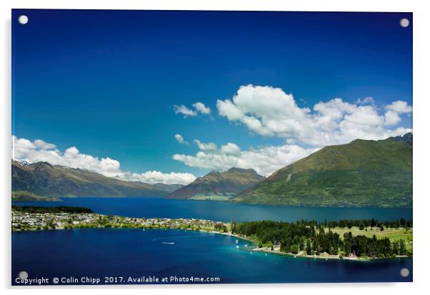 Lake Wakatipu and beyond Acrylic by Colin Chipp
