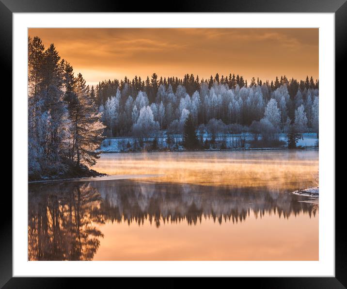 Dreamy winter sunset Framed Mounted Print by Hamperium Photography