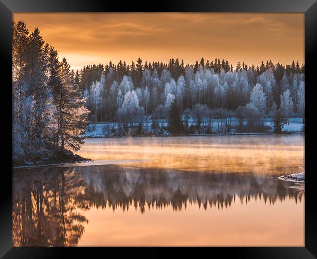 Dreamy winter sunset Framed Print by Hamperium Photography