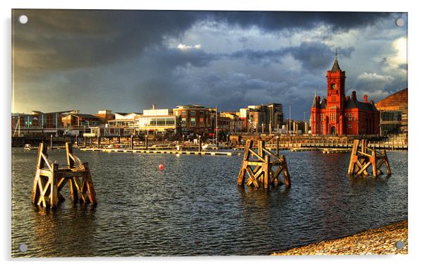 Cardiff Bay HDR Acrylic by Rob Hawkins