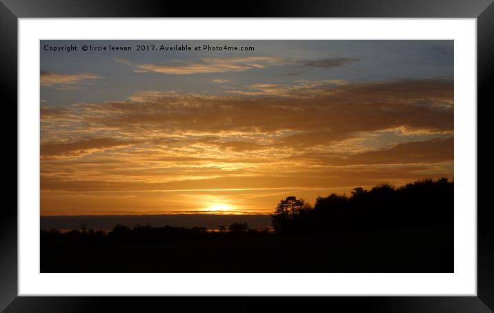 Sunset over Salisbury Plain Framed Mounted Print by lizzie leeson