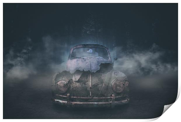 rusty beetle in the woods Print by Guido Parmiggiani