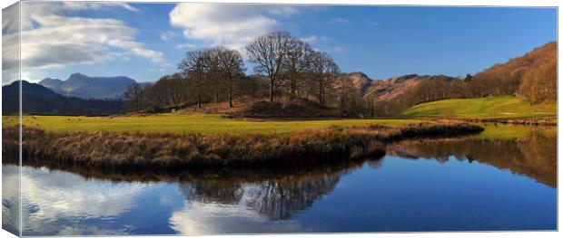 River Brathay Panorama                        Canvas Print by Darren Galpin
