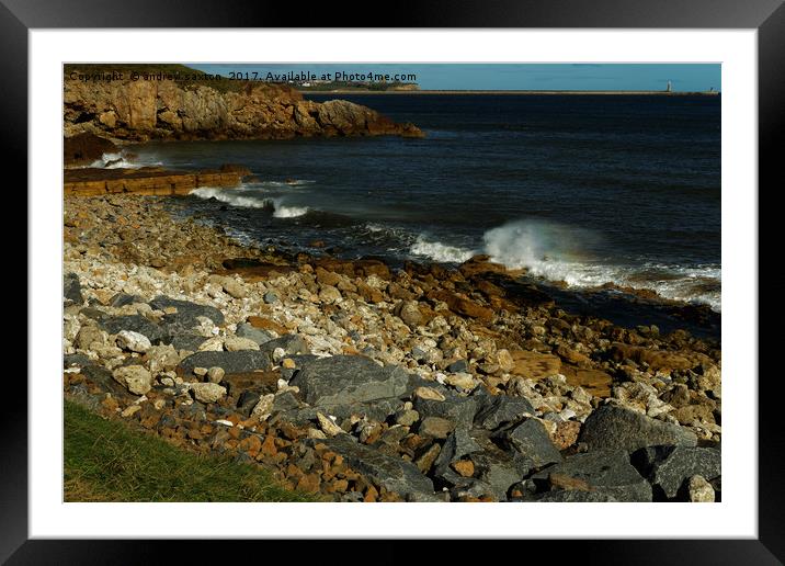 SHIELDS COAST Framed Mounted Print by andrew saxton