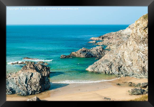 Rugged Cornish Coast Framed Print by Bob Walker
