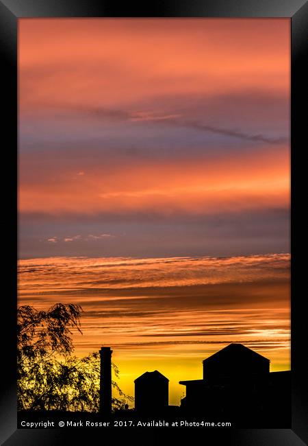 Silk Mill Sunset Framed Print by Mark S Rosser