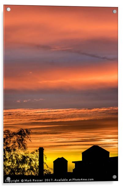 Silk Mill Sunset Acrylic by Mark S Rosser
