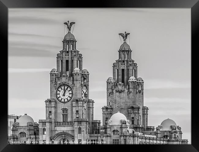 Liverpool's Liver Birds Framed Print by Kevin Clelland