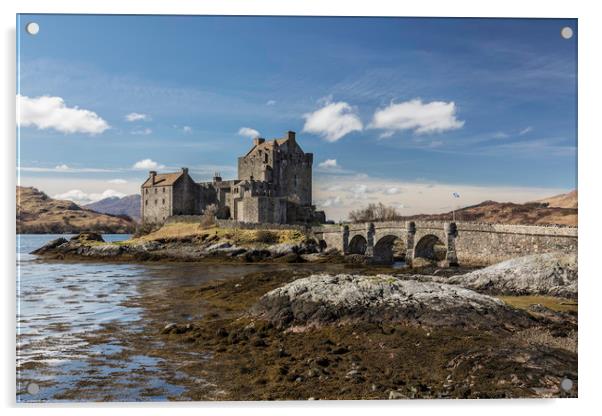 Eilean Donan Castle on a sunny day Acrylic by Peter Scott
