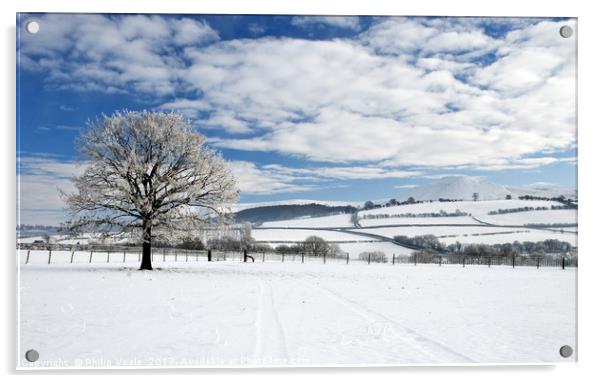 Mynydd Troed in Winter. Acrylic by Philip Veale