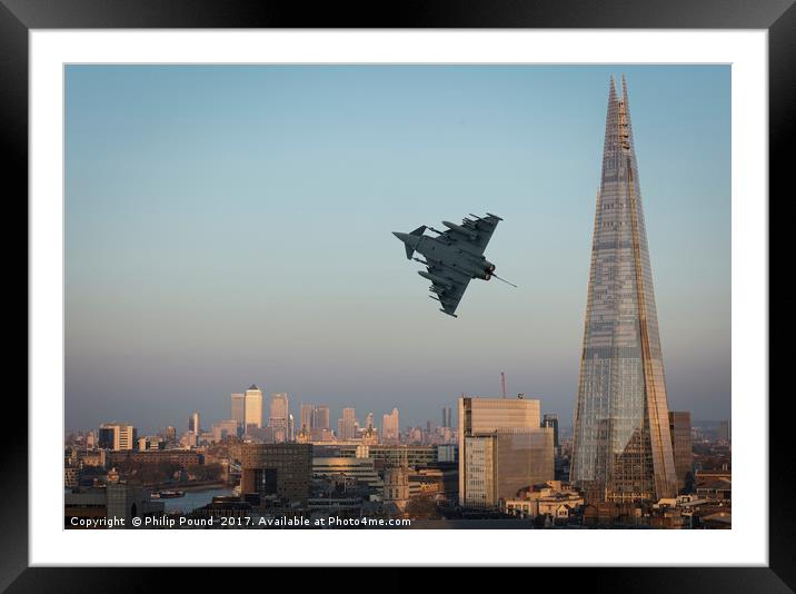 RAF Eurofighter Typhoon and The Shard Framed Mounted Print by Philip Pound