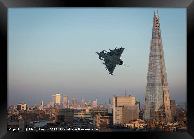 RAF Eurofighter Typhoon and The Shard Framed Print by Philip Pound
