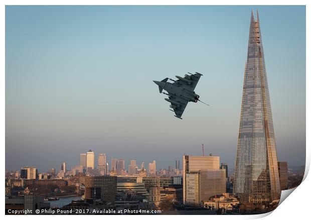 RAF Eurofighter Typhoon and The Shard Print by Philip Pound