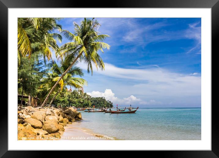 Boats moored Framed Mounted Print by Kevin Hellon