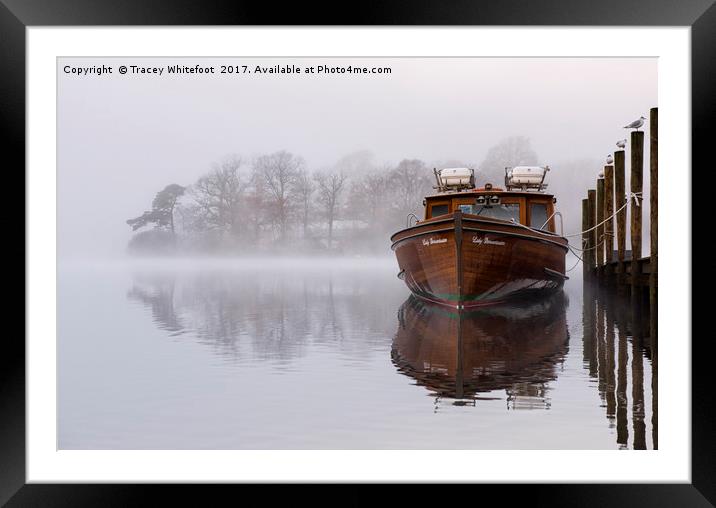 Moored in the Mist  Framed Mounted Print by Tracey Whitefoot