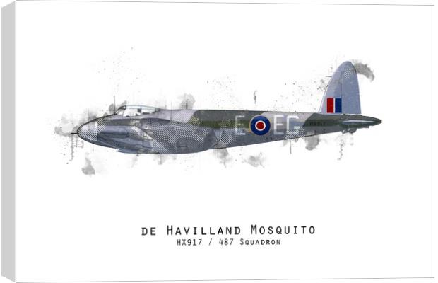 Mosquito Sketch - HX917 Canvas Print by J Biggadike