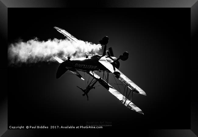 Aviation Art Noir Framed Print by Paul Biddles
