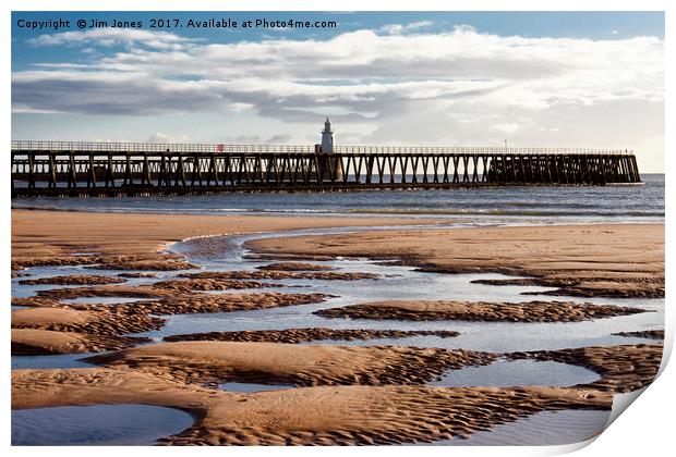 The Piers from Blyth beach Print by Jim Jones