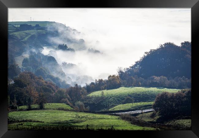 Countryside Fog  Framed Print by chris smith