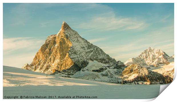 Afternoon light over the Matterhorn Print by Fabrizio Malisan