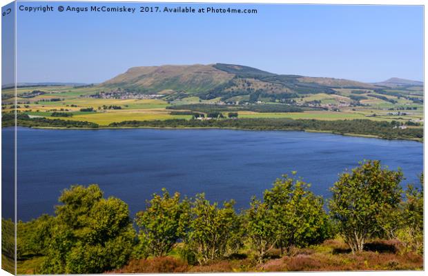 View across Loch Leven to the Lomond Hills Canvas Print by Angus McComiskey