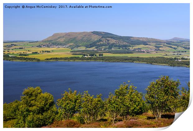 View across Loch Leven to the Lomond Hills Print by Angus McComiskey