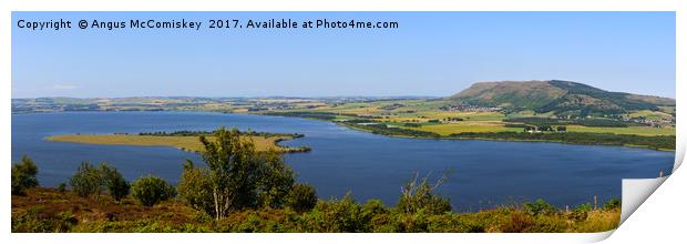 Panoramic view across Loch Leven to Lomond Hills Print by Angus McComiskey