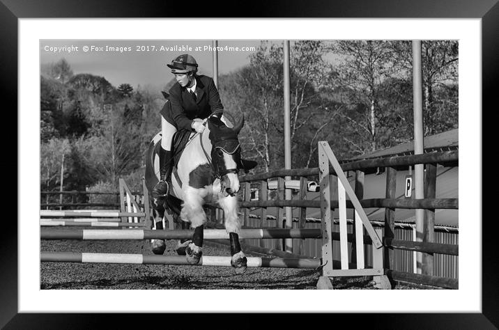 Horse and rider Framed Mounted Print by Derrick Fox Lomax