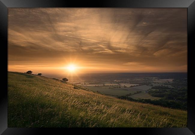 Ditchling Beacon Sunset Framed Print by Pablo Rodriguez