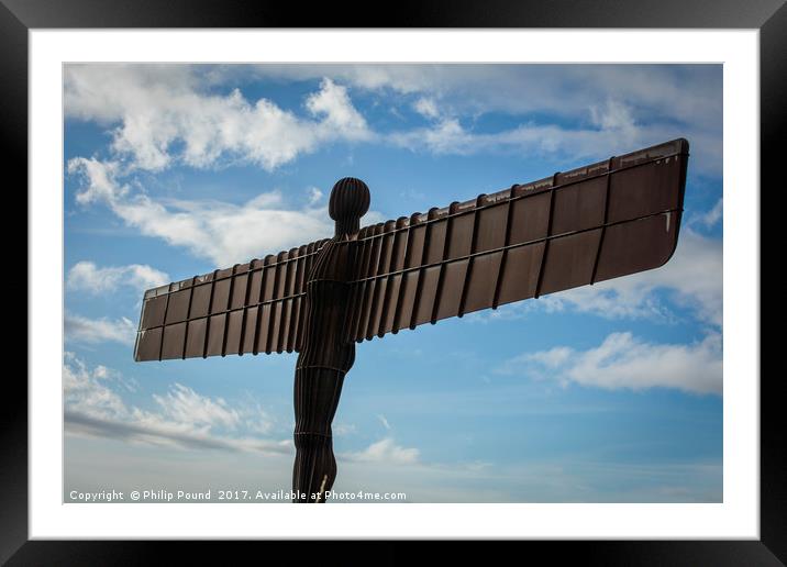 Angel of the North Sculpture Framed Mounted Print by Philip Pound