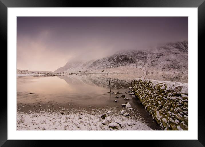 Snow clouds and reflections Framed Mounted Print by Jonathon barnett