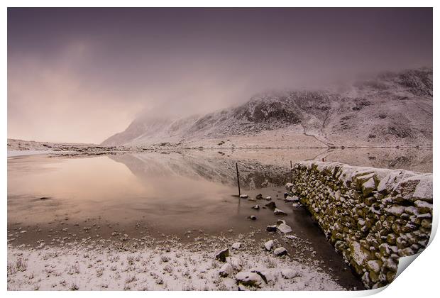 Snow clouds and reflections Print by Jonathon barnett