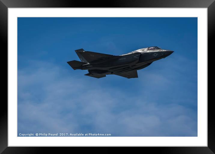     F-35B Lighting Stealth Fighter Jet in Flight   Framed Mounted Print by Philip Pound