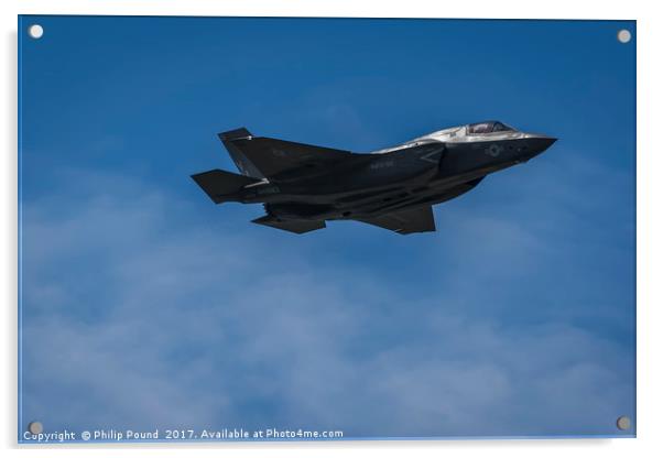     F-35B Lighting Stealth Fighter Jet in Flight   Acrylic by Philip Pound