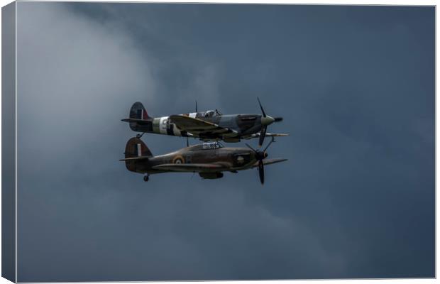       Spitfires flying in the sky Canvas Print by Philip Pound