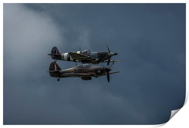       Spitfires flying in the sky Print by Philip Pound
