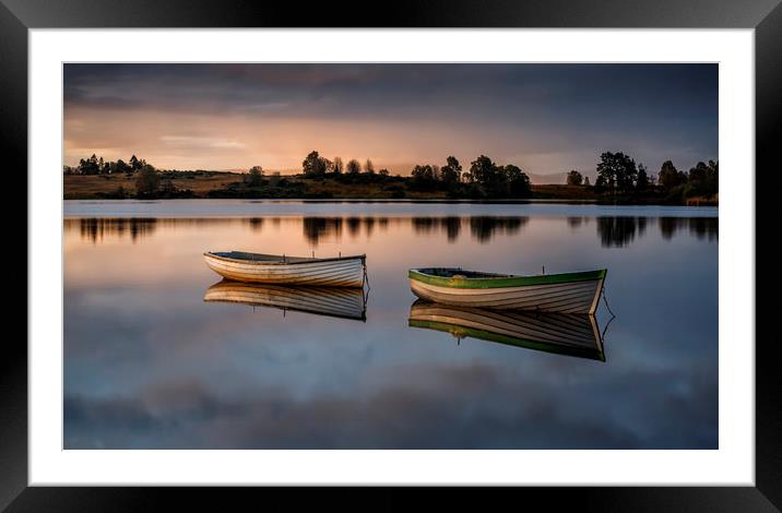 Loch Rusky Sunrise Framed Mounted Print by overhoist 
