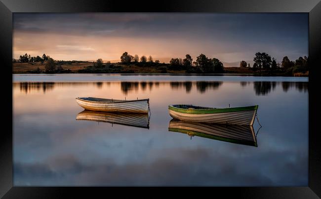 Loch Rusky Sunrise Framed Print by overhoist 