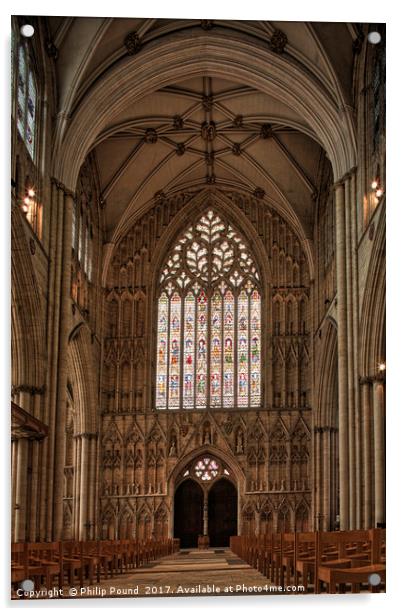 West Door of York Minster Acrylic by Philip Pound