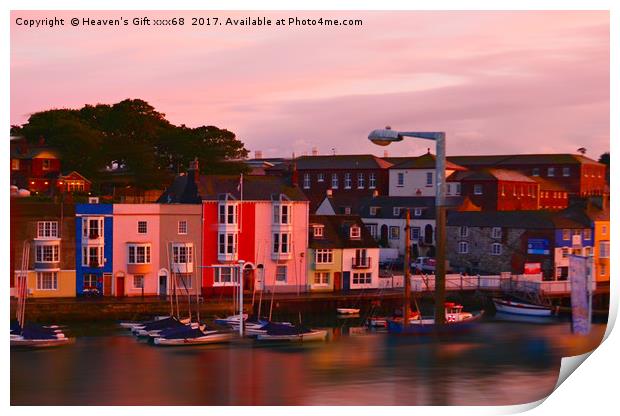 Sun set over weymouth Old Harbour Dorset Uk  Print by Heaven's Gift xxx68