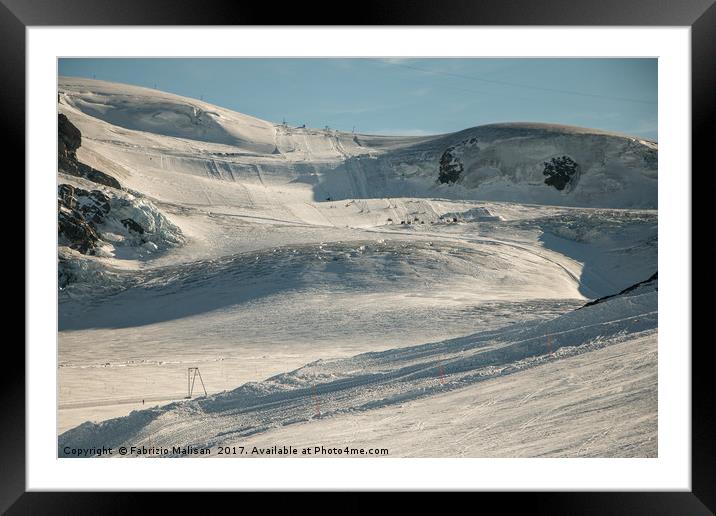 Glacier Shapes Plateau Rosa Zermatt Matterhorn Ski Framed Mounted Print by Fabrizio Malisan