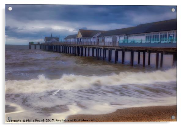 Waves at Southwold Pier Acrylic by Philip Pound