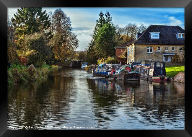 Hungerford Town Wharf And Lock Framed Print by Ian Lewis
