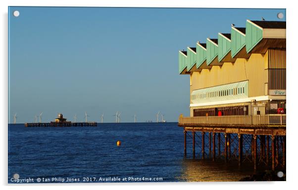 Herne Bay Pier and Isolated Pierhead Acrylic by Ian Philip Jones